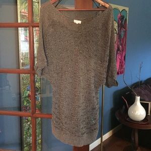 Sheer grey crochet tunic, Joseph A label, MED